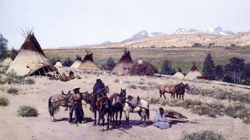  Americanos Pintura - Entre los nativos americanos de las Indias Occidentales de las estribaciones Henry Farny